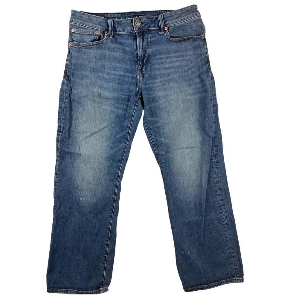 American Eagle‎ Men Loose Straight Jeans Medium Wash S32x30 AE Flex (fit 32x26)